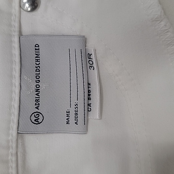 AG Adriano Goldschmeid The Prima Cigarette Leg Jeans, White, Size 30R, EUC - Picture 10 of 11